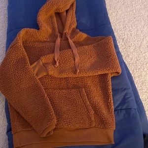 American Eagle Sherpa Teddy Pullover Hoodie Sweatshirt Pocke size small